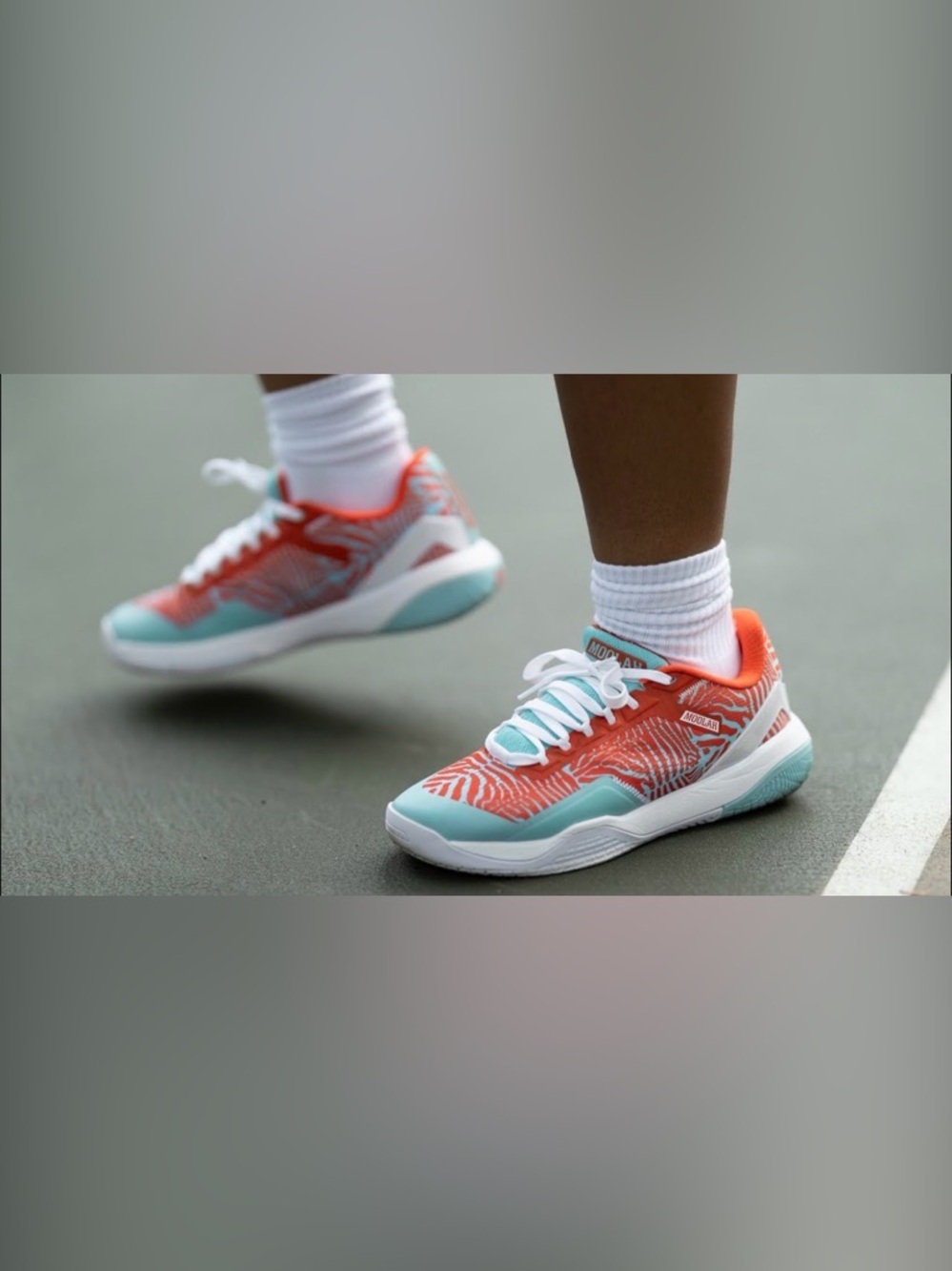 ✨🔥 Moolah Kicks Neon Coral Aqua Basketball Sneakers Size 7.5‎ 🔥✨
